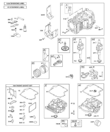 B - ALBERO A CAMME, ALBERO MOTORE E CONTRAPPESO, CILINDRO, COPPA OLIO E SFIATO, LUBRIFICAZIONE, PISTONI, SEGMENTI, BIELLA B&S - 31 €¦ 31R777-0007-B1 brand Stihl